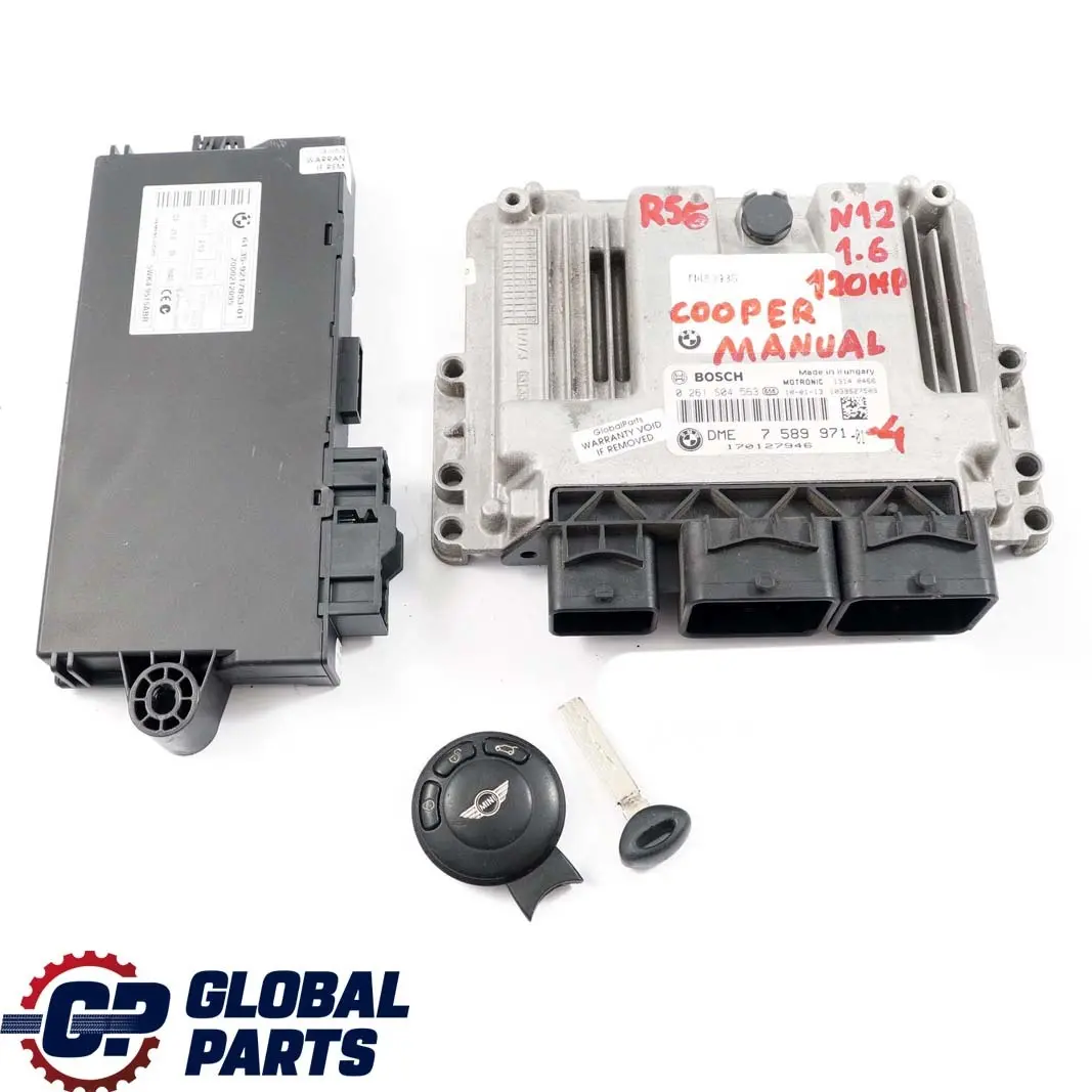  ECU Kit Mini R55 R56 R57 N12 1.6 120HP Control Unit DME + CAS3 + Key - SKU 7589971-4 - Part number 7589971