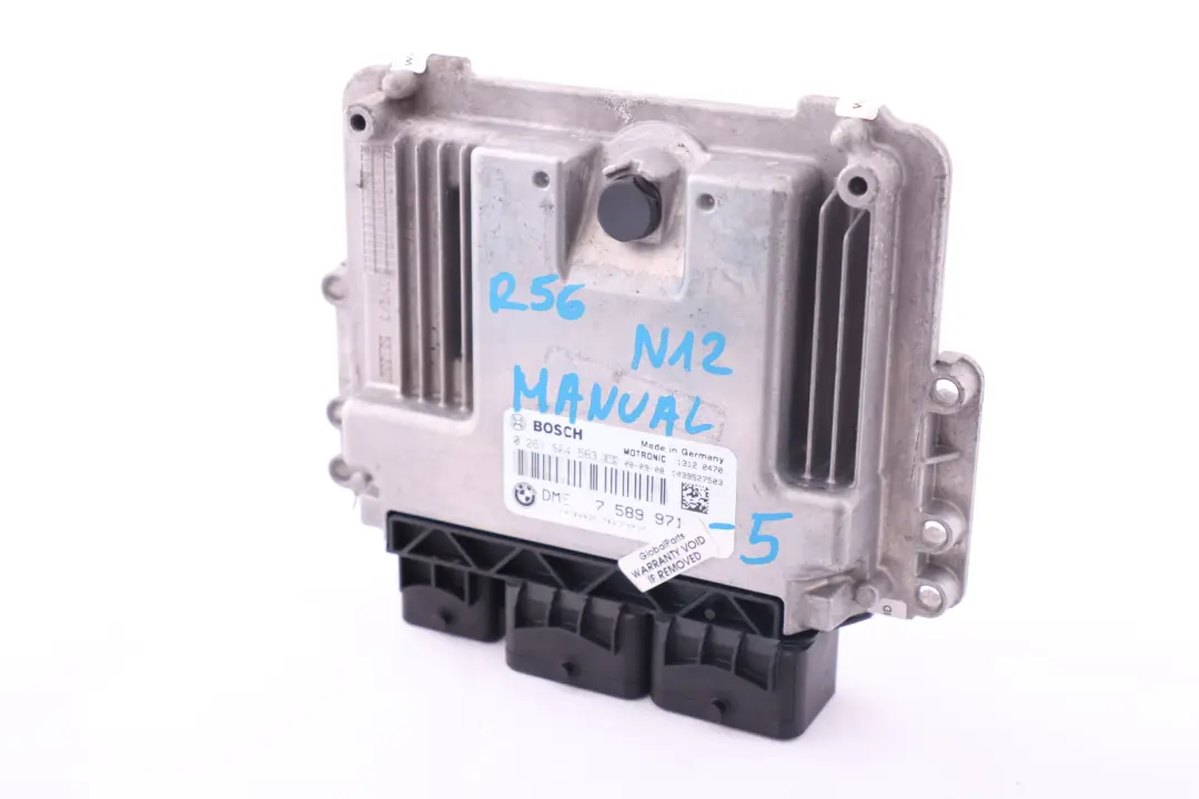 DME Petrol Engine Control Unit ECU to BMW Mini Cooper One R55 R56 R57 N12 with Part number 7589971 BMW Mini Cooper One R55 R56 R57 N12 DME Petrol Engine Control Unit ECU - SKU 7589971-5 - Part number 7589971