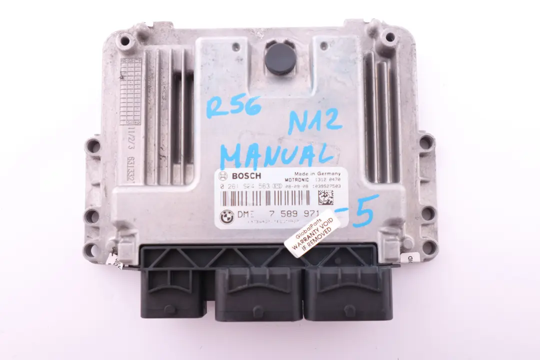 DME Petrol Engine Control Unit ECU to BMW Mini Cooper One R55 R56 R57 N12 with Part number 7589971 BMW Mini Cooper One R55 R56 R57 N12 DME Petrol Engine Control Unit ECU - SKU 7589971-5 - Part number 7589971