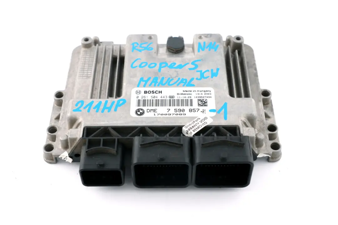 Mini Cooper S JCW R56 N14 1.6 211HP ECU Kit DME CAS3 Key Manual - SKU 7590857-1 - Part number 7590857