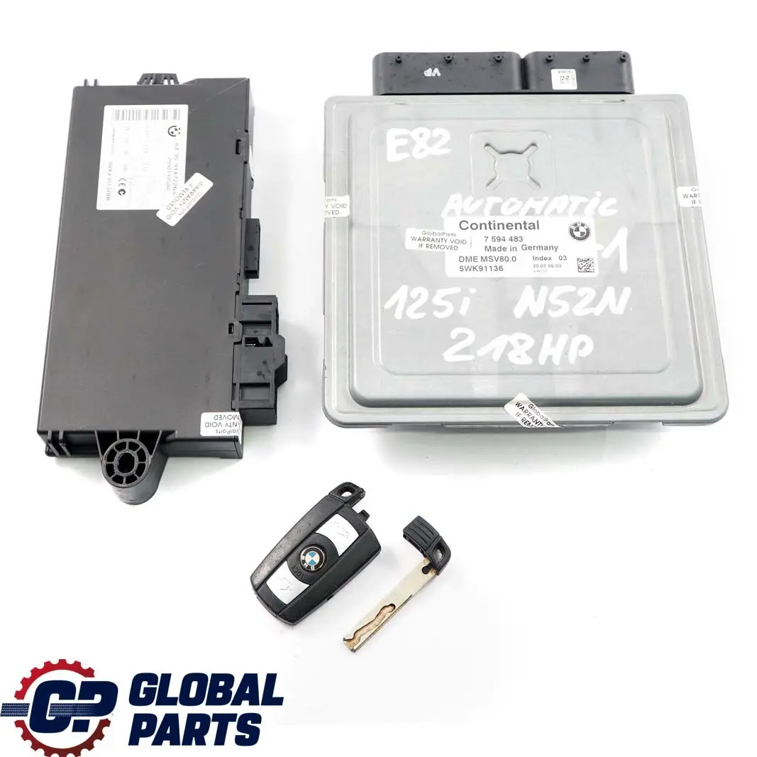 N52N 218PS ecu Kit Moteur Commande Dme CAS3 Schluess pour BMW E82 E88 125i à propos du numéro de pièce 7594483 BMW E82 E88 125i N52N 218PS ecu Kit Moteur Commande Dme CAS3 Schluess - SKU 7594483-1 - Numéro de pièce 7594483