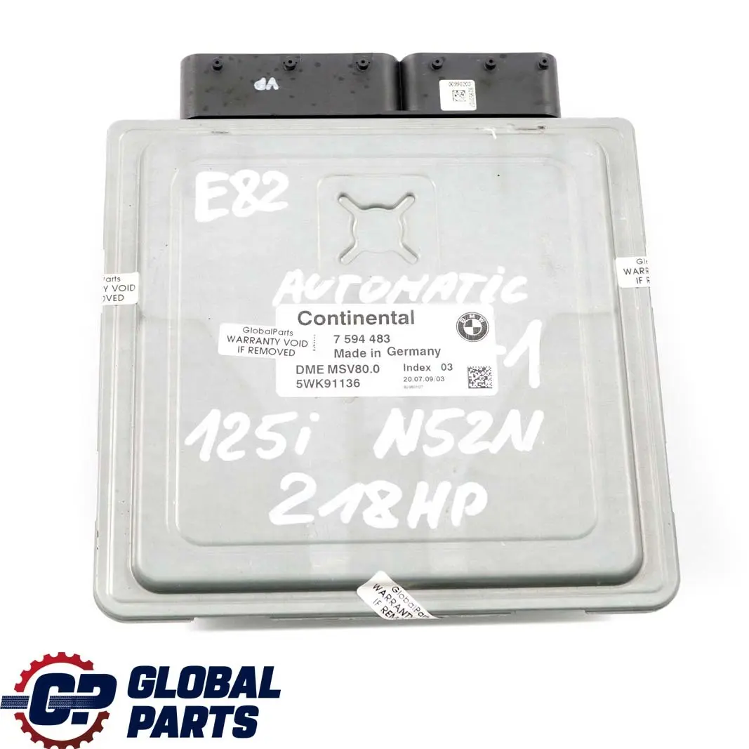N52N 218PS ecu Kit Moteur Commande Dme CAS3 Schluess pour BMW E82 E88 125i à propos du numéro de pièce 7594483 BMW E82 E88 125i N52N 218PS ecu Kit Moteur Commande Dme CAS3 Schluess - SKU 7594483-1 - Numéro de pièce 7594483