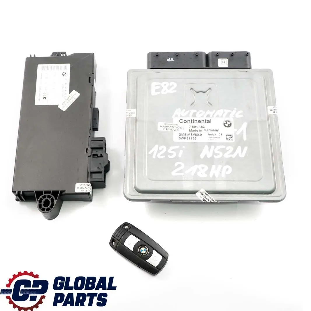 N52N 218PS ecu Kit Moteur Commande Dme CAS3 Schluess pour BMW E82 E88 125i à propos du numéro de pièce 7594483 BMW E82 E88 125i N52N 218PS ecu Kit Moteur Commande Dme CAS3 Schluess - SKU 7594483-1 - Numéro de pièce 7594483