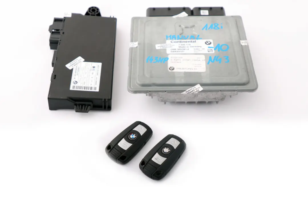 BMW 1 3 Series E87 LCI E90 N43 118i 318i Petrol ECU Kit DME CAS3 + Keys - SKU 7595179-10 - Part number 7595179
