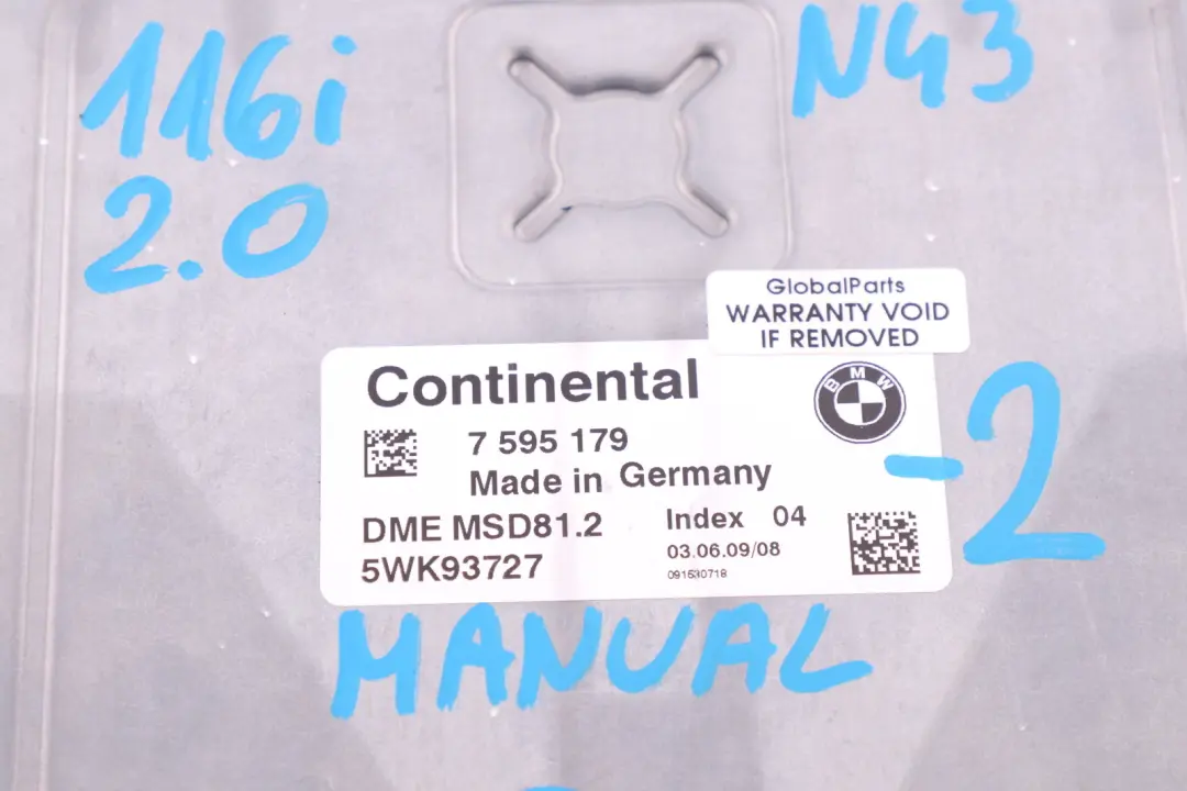 BMW1 E81 E87 LCI E90 Essence N43 118i 318i ecu Commande Dme CAS3 Cle pour à propos du numéro de pièce 7595179 BMW1 E81 E87 LCI E90 Essence N43 118i 318i ecu Commande Dme CAS3 Cle - SKU 7595179-2 - Numéro de pièce 7595179