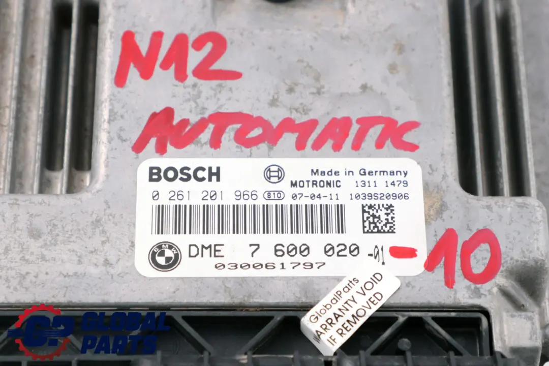 Motore N12 Dme Benzina Centralina Dme Automatico per Mini Cooper R55 R56 R57 con numero di parte 7600020 Mini Cooper R55 R56 R57 Motore N12 Dme Benzina Centralina Dme Automatico - SKU 7600020-10 - Numero di parte 7600020