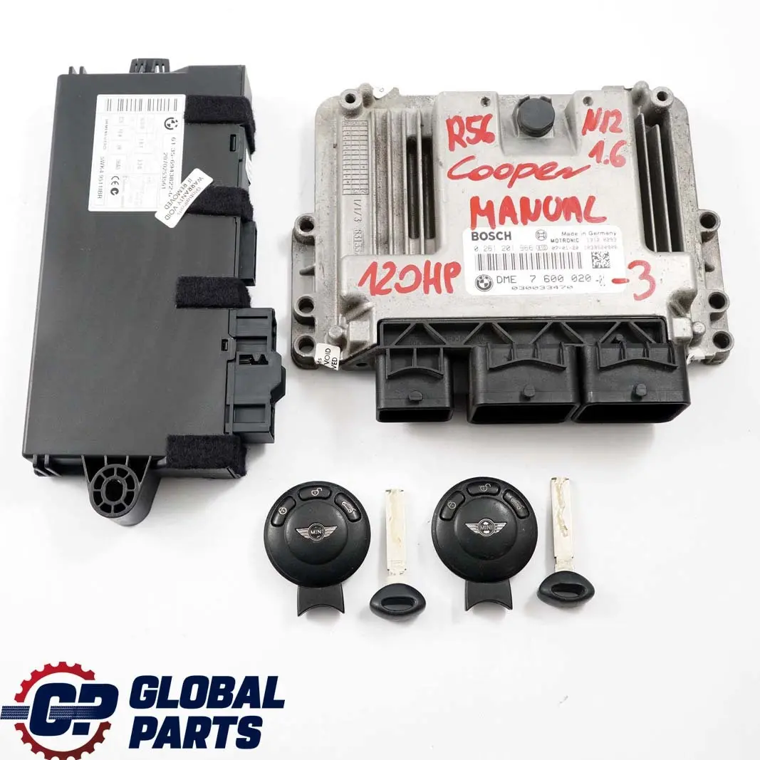Mini Cooper R55 R56 N12 1.6 Steuergerät ECU Kit DME + CAS3 + Schlüsse - SKU 7600020-3 - Teilenummer 7600020