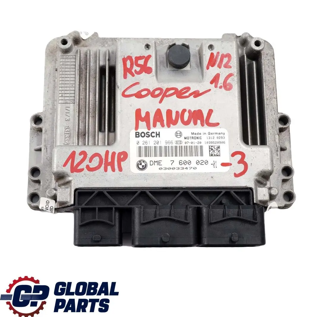 Mini Cooper R55 R56 N12 1.6 Steuergerät ECU Kit DME + CAS3 + Schlüsse - SKU 7600020-3 - Teilenummer 7600020