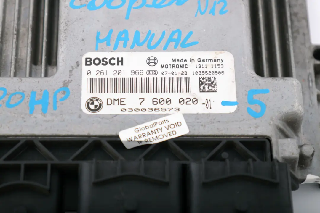 120HP ECU Kit DME + CAS 3 + 2 Keys Manual to BMW Mini Cooper R56 N12 1.6 with Part number 7600020 BMW Mini Cooper R56 N12 1.6 120HP ECU Kit DME + CAS 3 + 2 Keys Manual - SKU 7600020-5 - Part number 7600020