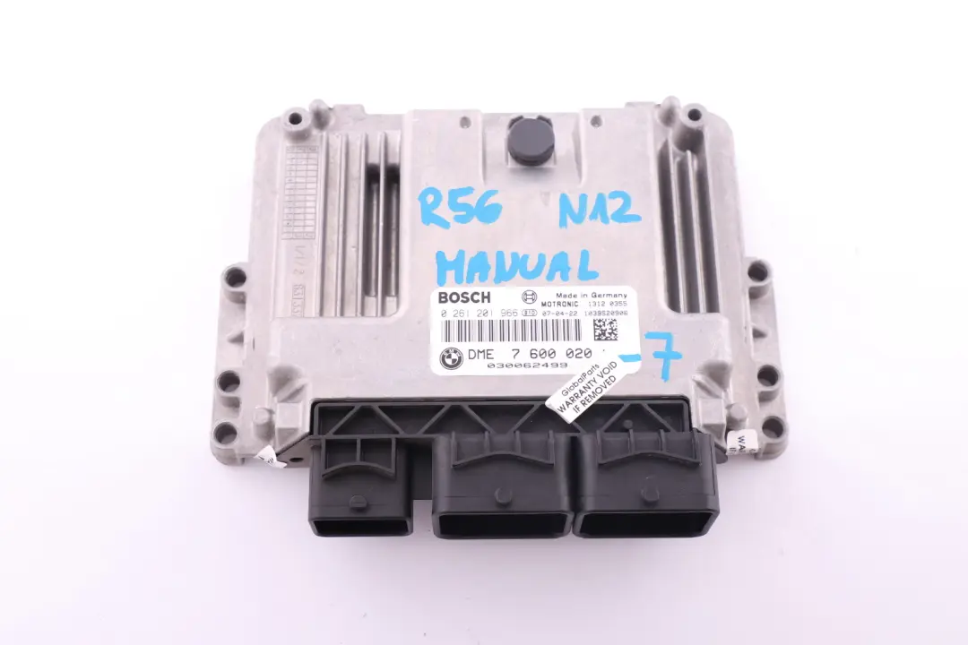 DME Unidad De control del motor De gasolina ECU para Mini R55 R56 R57 N12 con número de pieza 7600020 Mini R55 R56 R57 N12 DME Unidad De control del motor De gasolina ECU - SKU 7600020-7 - Número de pieza 7600020
