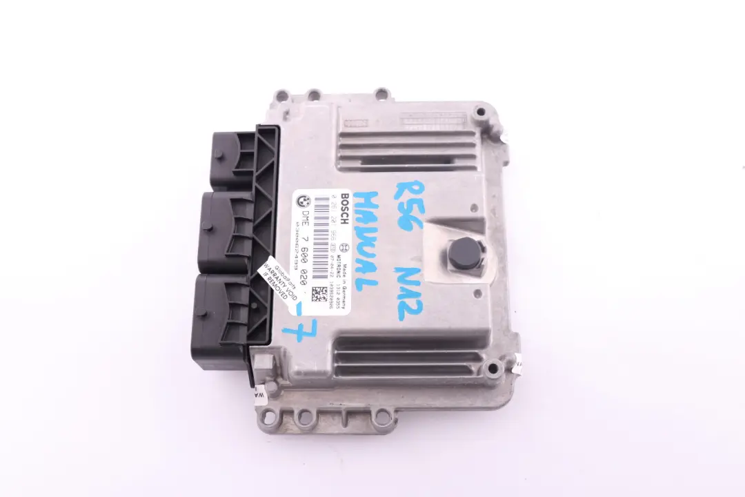 DME Petrol Engine Control Unit ECU to Mini R55 R56 R57 N12 with Part number 7600020 Mini R55 R56 R57 N12 DME Petrol Engine Control Unit ECU - SKU 7600020-7 - Part number 7600020