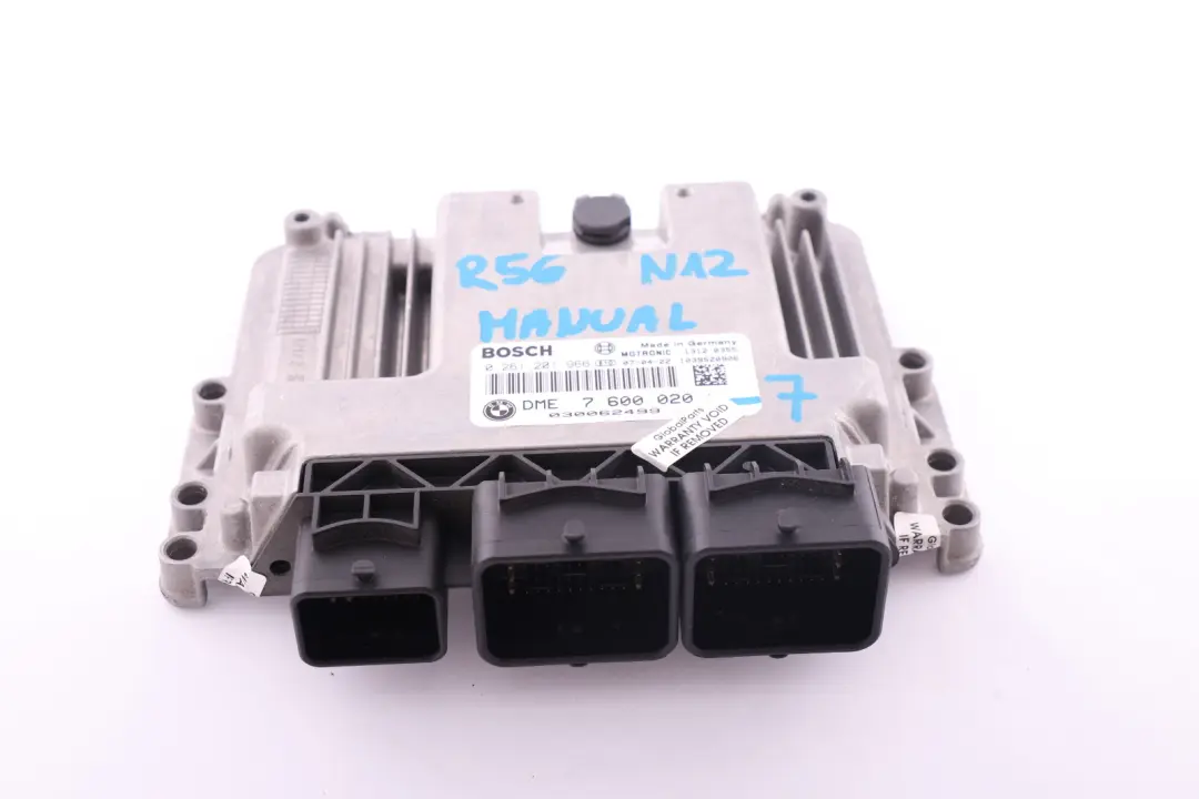 DME Petrol Engine Control Unit ECU to Mini R55 R56 R57 N12 with Part number 7600020 Mini R55 R56 R57 N12 DME Petrol Engine Control Unit ECU - SKU 7600020-7 - Part number 7600020
