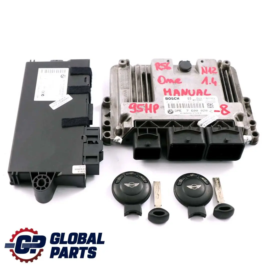Mini One R56 N12 1.4 95HP ECU Kit DME + CAS 3 + 2 Keys Manual - SKU 7600020-8 - Part number 7600020