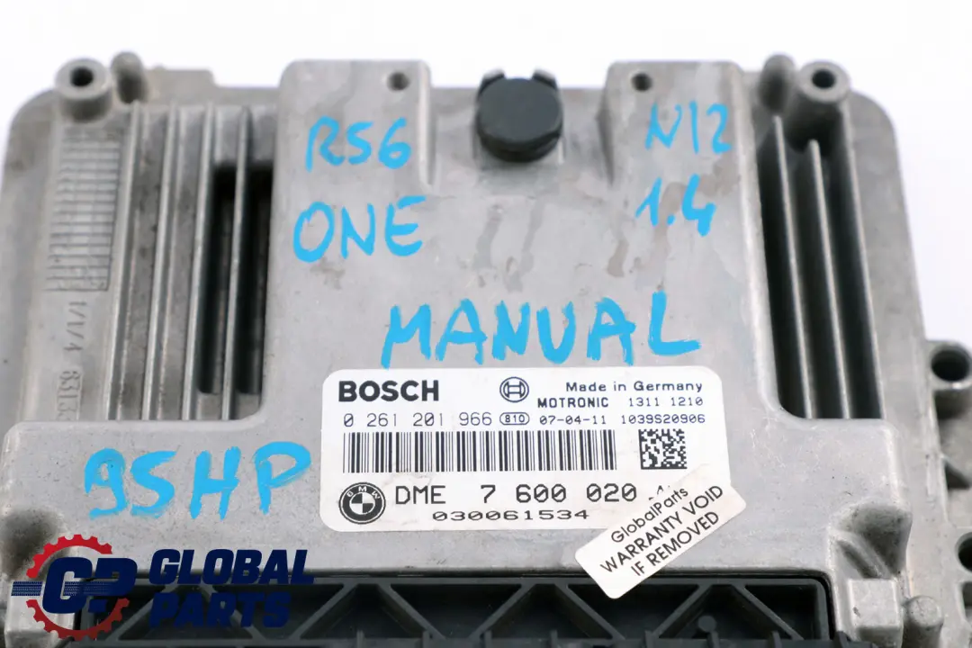 Mini One R55 R56 N12 1.4 ECU Kit Grundsteuergerät DME CAS3 Schlüss - SKU 7600020 - Teilenummer 7600020