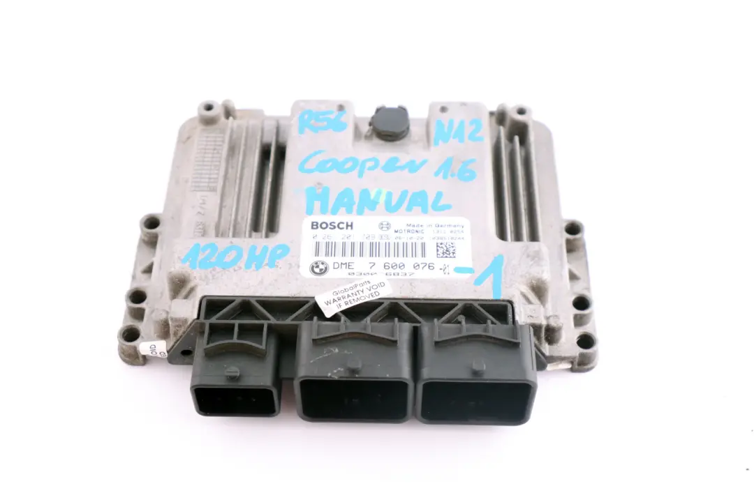 unidad control motor Gasolina N12 DME ECU Mini Cooper R55 R56 Manual la - SKU 7600076-1 - Número de pieza 7600076