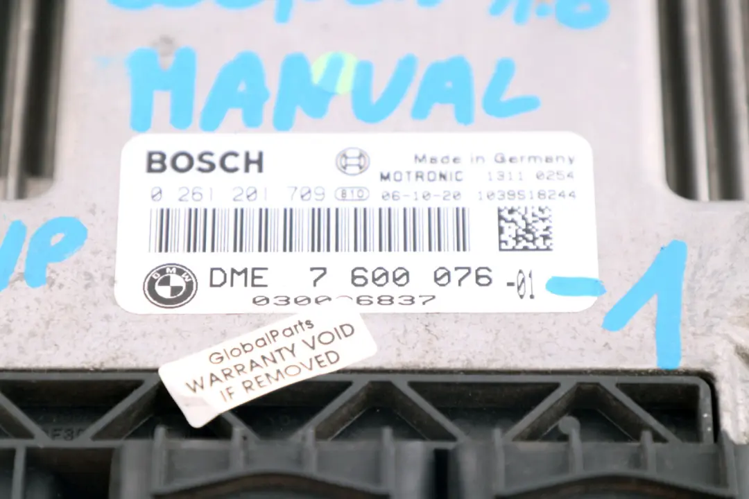 DME Engine Control Unit ECU Manual Mini Cooper R55 R56 Petrol N12 - SKU 7600076-1 - Part number 7600076