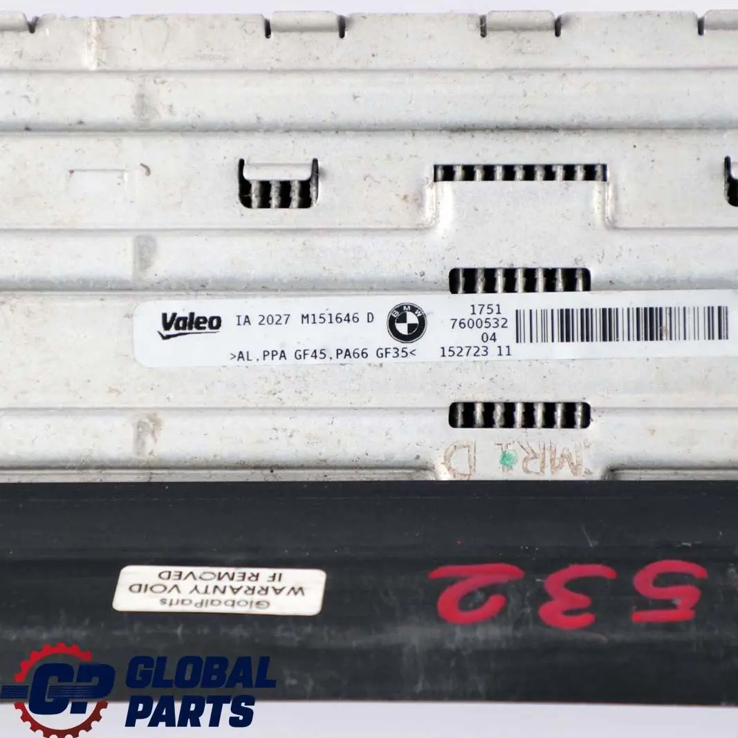 BMW F20 F21 F30 F31 N47N Charge Air Cooler Intercooler Radiator - SKU 7600532 - Part number 7600532
