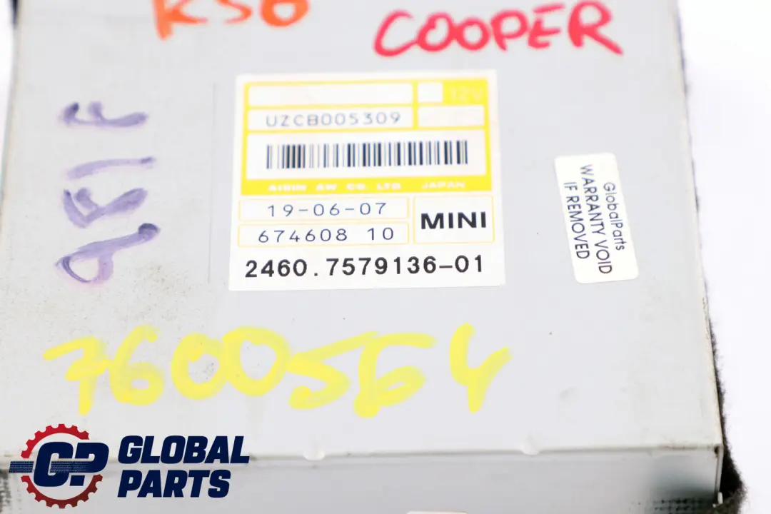 BMW Mini Cooper R56 Automatic Gearbox TCU ECU Control Unit EGS Module 7579136 - SKU 7600564 - Part number 7600572