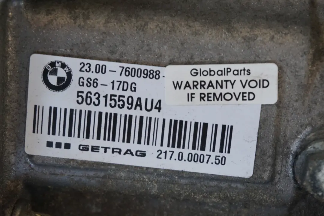 N47N Manual Gearbox GS6-17DG START STOP WARRANTY to BMW F20 F21 F30 F31 118d 318d with Part number 7600988 BMW F20 F21 F30 F31 118d 318d N47N Manual Gearbox GS6-17DG START STOP WARRANTY - SKU 7600988 - Part number 7600988