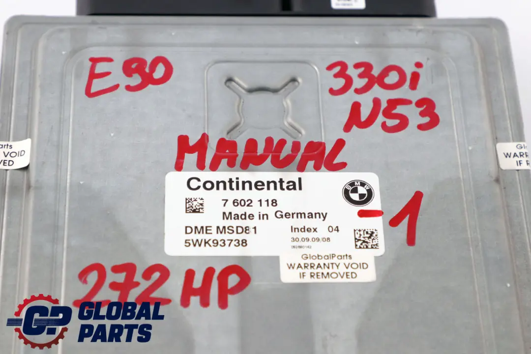N53 272HP ECU Kit DME CAS3 Key Manual to BMW E60 LCI E90 E91 330i 530i with Part number 7602118 BMW E60 LCI E90 E91 330i 530i N53 272HP ECU Kit DME CAS3 Key Manual - SKU 7602118-1 - Part number 7602118