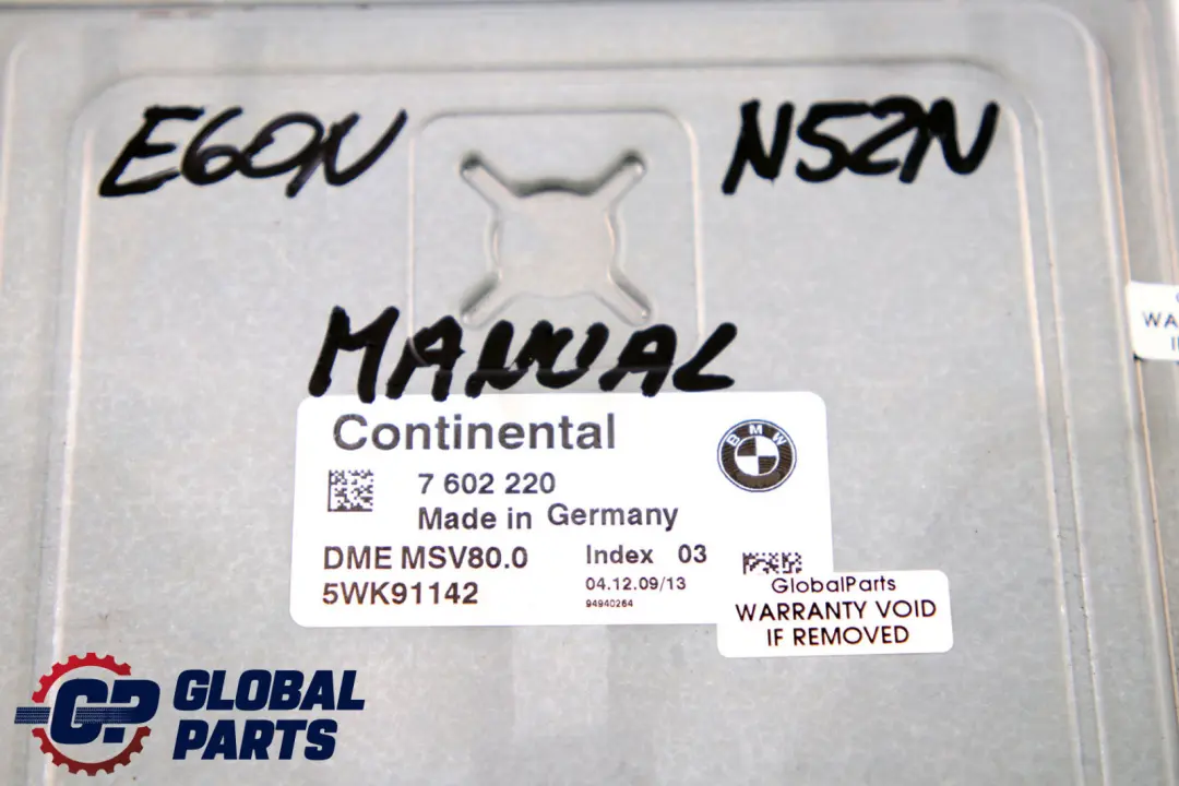 N52N ECU Engine Control Unit 5WK91142 DME to BMW E60 E61 E63 LCI Petrol with Part number 7602220 BMW E60 E61 E63 LCI Petrol N52N ECU Engine Control Unit 5WK91142 DME - SKU 7602220 - Part number 7602220