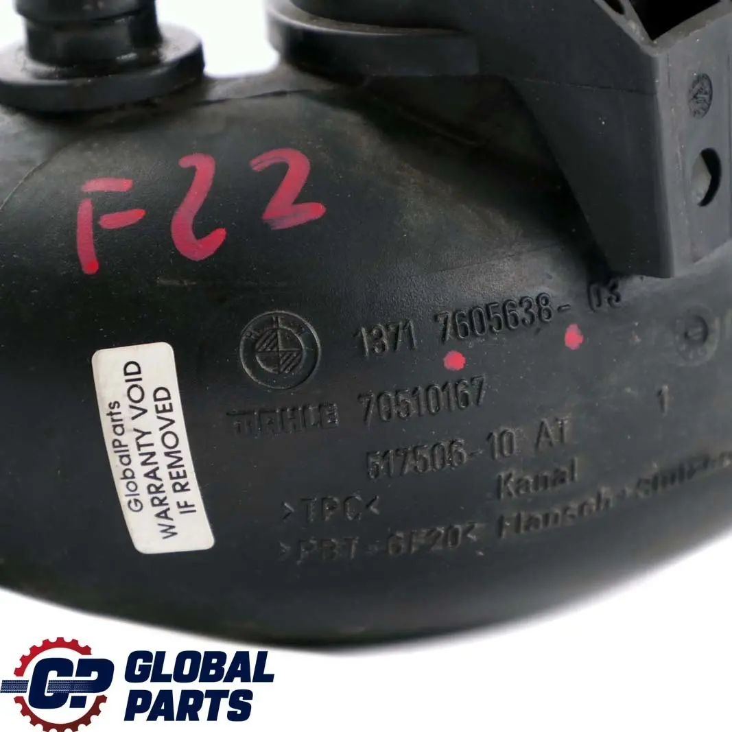 BMW F22 F30 F31 N20 Fuel Air Intake Tube Hose Pipe Silencer - SKU 7605638 - Part number 7605638