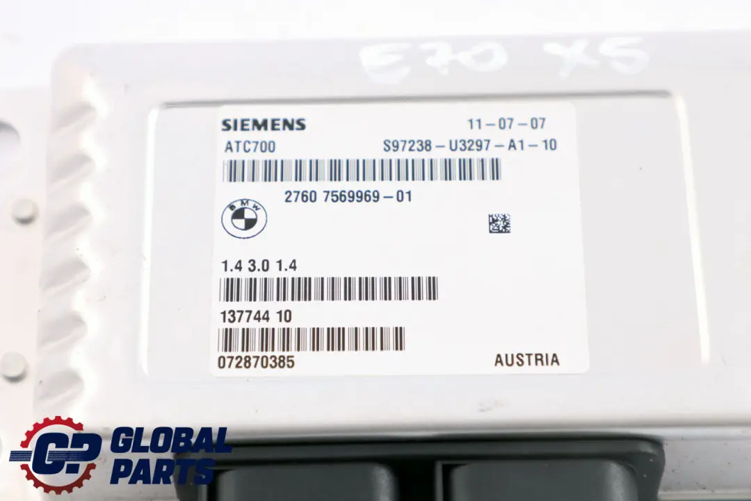 Transfer Box Control Unit Module to BMW X5 Series E70 Four Wheel Drive with Part number 7606629 BMW X5 Series E70 Four Wheel Drive Transfer Box Control Unit Module - SKU 7606629 - Part number 7606629