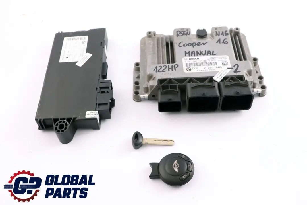 Mini Cooper R56 LCI N16 1.6 Petrol Engine ECU Kit DME + CAS 3 + Key - SKU 7607685-2 - Part number 7607685