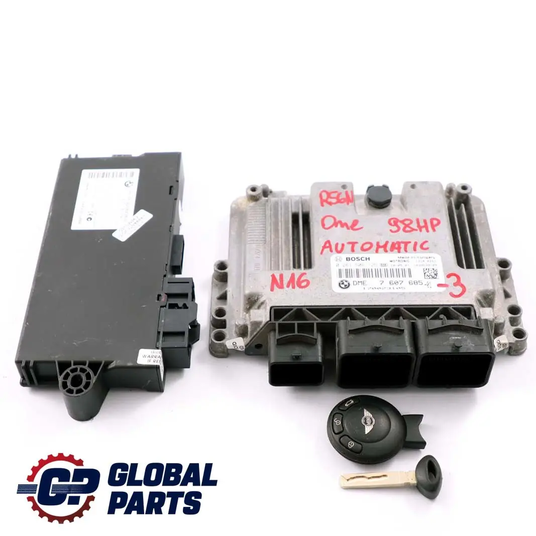 BMW Mini One R56 LCI N16 1.6 Petrol Engine ECU Kit DME + CAS 3 + Key - SKU 7607685-3 - Part number 7607685