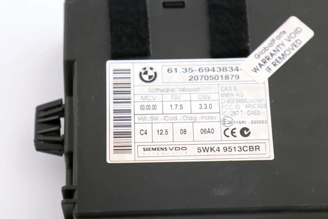 Mini Cooper S R56 N14 1.6 174HP Kit ECU DME CAS 3 Chiave Manuale - SKU 7610009-3 - Numero di parte 7610009