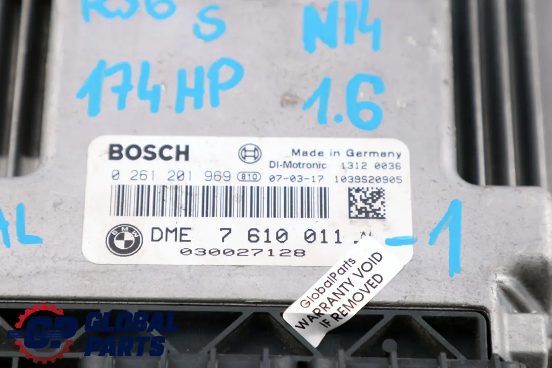 Steuergerät DME CAS 3+2 Schlüssel für BMW Mini Cooper S R55 R56 R57 N14 mit Teilenummer 7610011 BMW Mini Cooper S R55 R56 R57 N14 Steuergerät DME CAS 3+2 Schlüssel - SKU 7610011-1 - Teilenummer 7610011