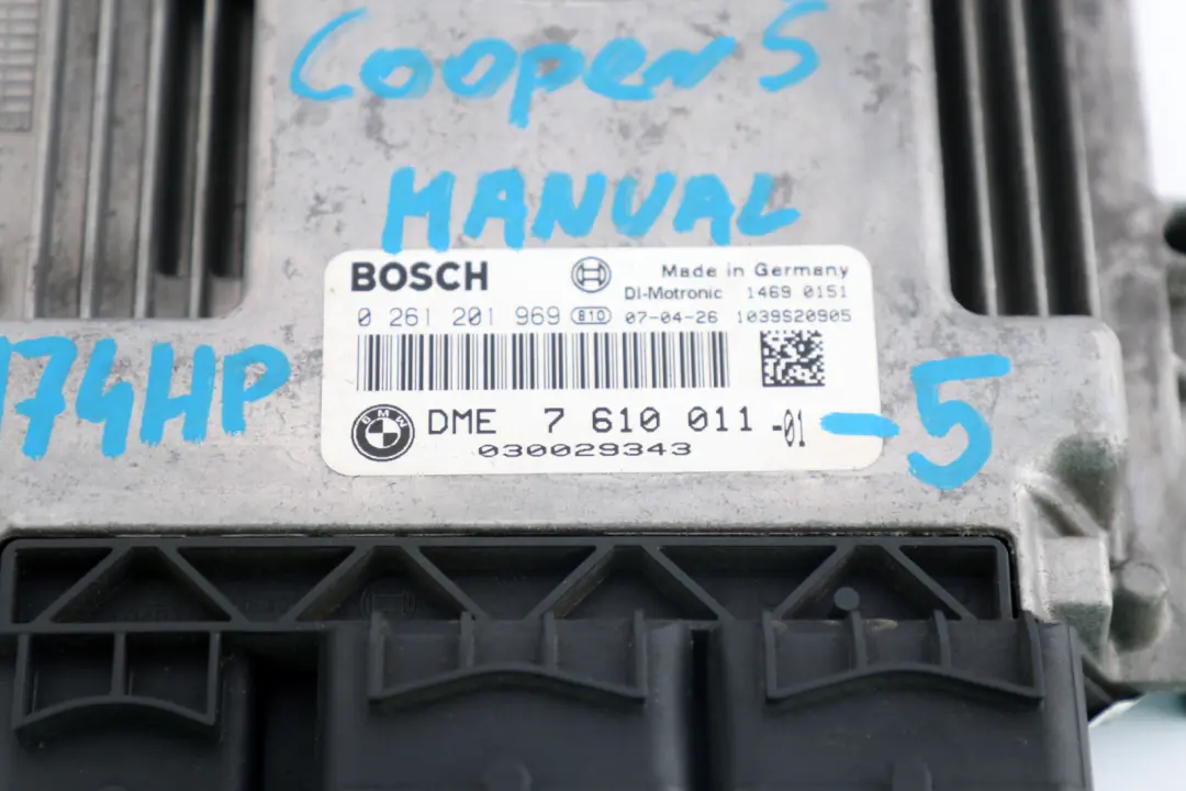 ECU Unidad De Control Basica DME Manual para Mini Cooper R55 R56 R57 N14 1.6 con número de pieza 7610011 Mini Cooper R55 R56 R57 N14 1.6 ECU Unidad De Control Basica DME Manual - SKU 7610011-5 - Número de pieza 7610011
