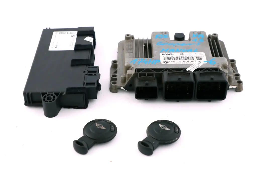 Mini Cooper S R55 R56 N14 1.6 174HP ECU Kit DME CAS3 + 2 Keys Manual - SKU 7610011-6 - Part number 7610011