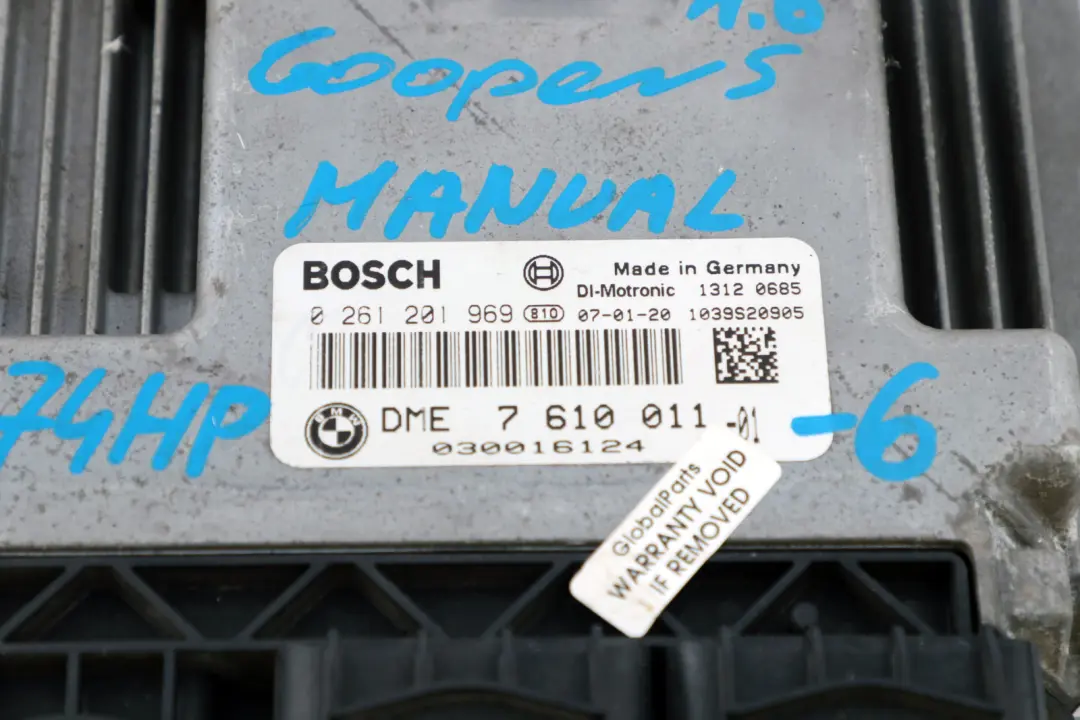 Mini Cooper S R55 R56 N14 1.6 174HP ECU Kit DME CAS3 + 2 Keys Manual - SKU 7610011-6 - Part number 7610011