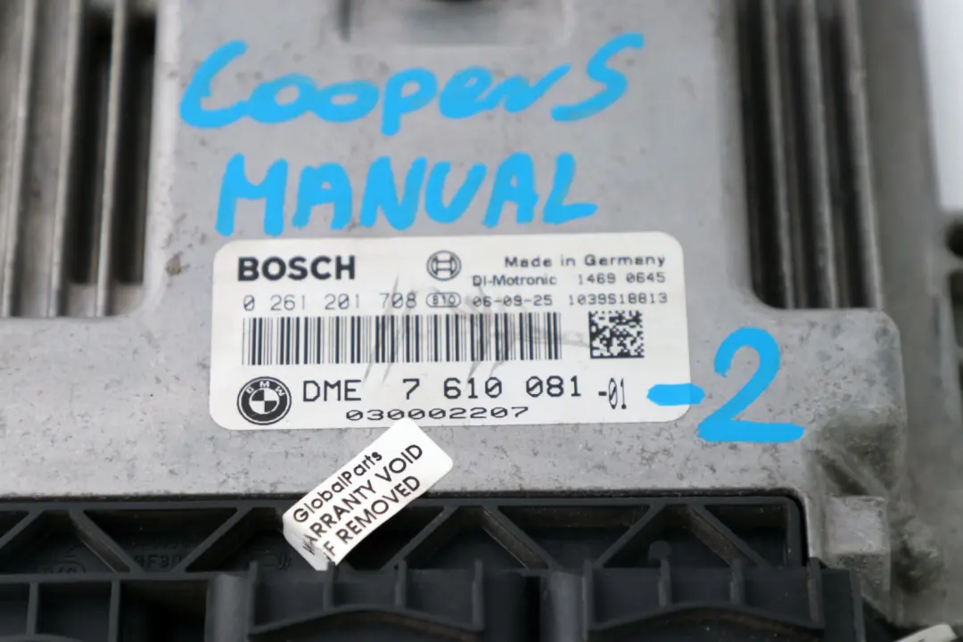 BMW Mini Cooper S R55 R56 R57 N14 1.6 ECU Basic Control Unit DME Manual - SKU 7610081-2 - Part number 7610081