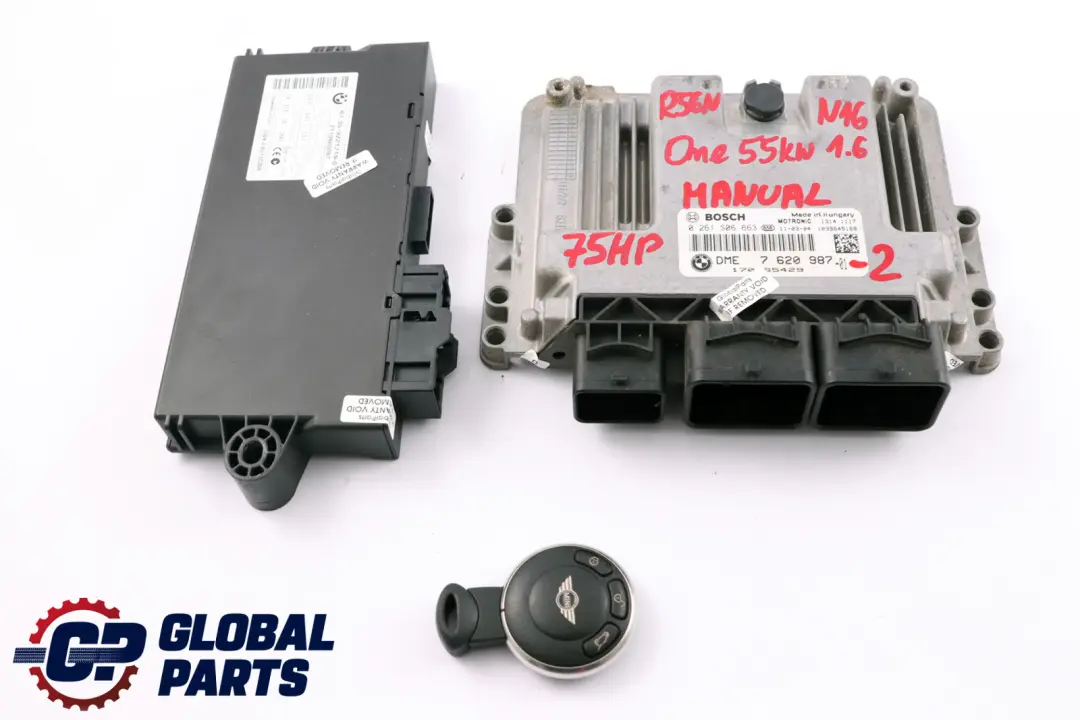 55kW N16 1.6 75HP Engine ECU Kit DME CAS 3 + Key to Mini R56 LCI One with Part number 7620987 Mini R56 LCI One 55kW N16 1.6 75HP Engine ECU Kit DME CAS 3 + Key - SKU 7620987-2 - Part number 7620987