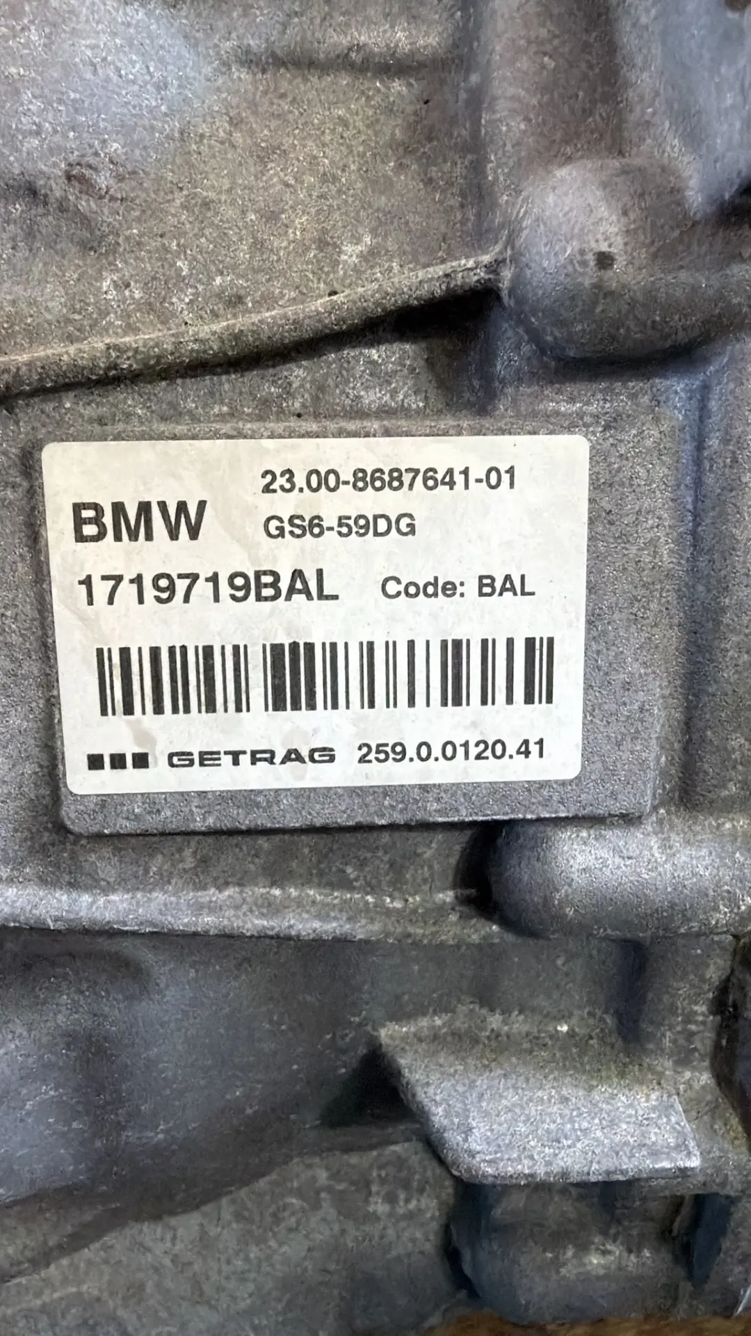 B37 B47 Manual Gearbox GS6-59DG BFR WARRANTY to Mini Cooper D F54 F55 F56 with Part number 7638378 Mini Cooper D F54 F55 F56 B37 B47 Manual Gearbox GS6-59DG BFR WARRANTY - SKU 7638378 - Part number 7638378
