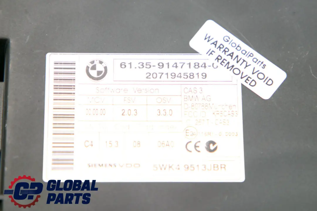 Mini One R55 R56 Petrol N12 1.4 ECU Kit DME CAS3 + Key Automatic - SKU 7640004-2 - Part number 7640004