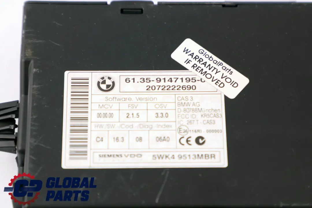 Mini Cooper R56 Engine N12 1.6 120HP Petrol ECU Kit DME CAS3 + 2 Keys - SKU 7640004-4 - Part number 7640004