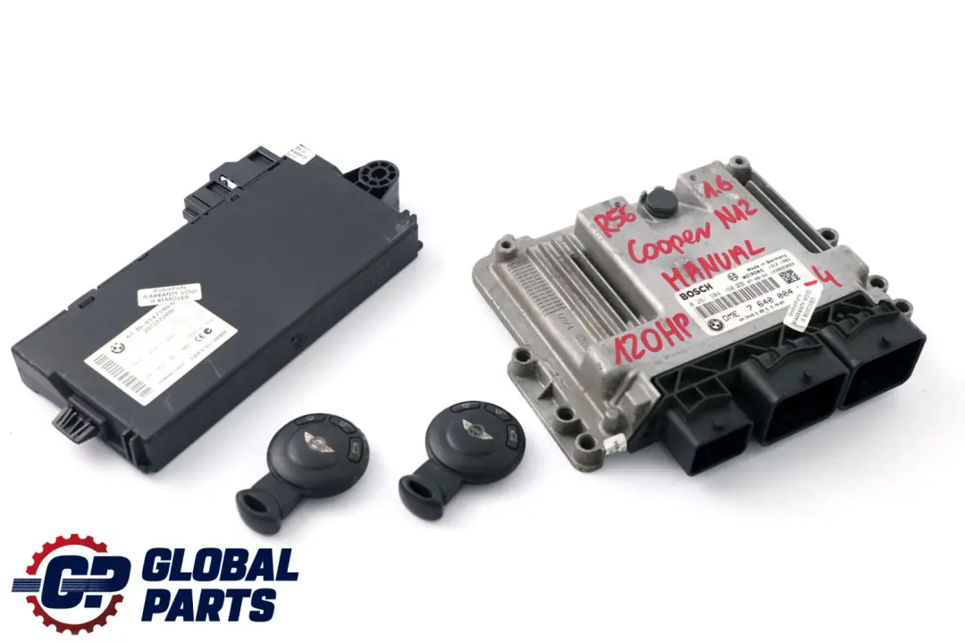 Mini Cooper R56 Engine N12 1.6 120HP Petrol ECU Kit DME CAS3 + 2 Keys - SKU 7640004-4 - Part number 7640004