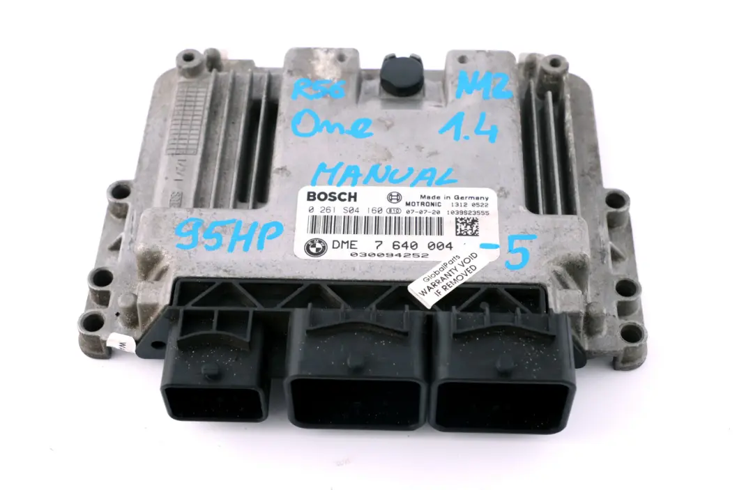 Mini One R55 R56 N12 1.4 95HP Gasolina ECU Kit DME + CAS 3 + Llave - SKU 7640004-5 - Número de pieza 7640004