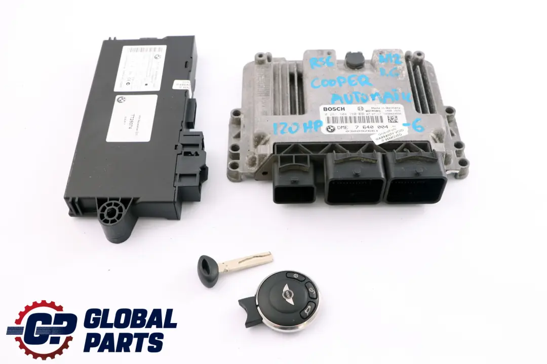 BMW Mini Cooper R55 R56 N12 1.6 Petrol ECU Kit DME CAS3 + Key Automatic - SKU 7640004-6 - Part number 7640004