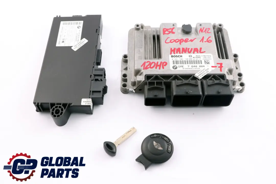 BMW Mini Cooper R55 R56 N12 1.6 Petrol ECU Kit DME CAS3 + Key Manual - SKU 7640004-7 - Part number 7640004
