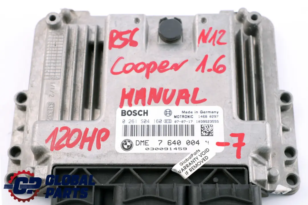 BMW Mini Cooper R55 R56 N12 1.6 Petrol ECU Kit DME CAS3 + Key Manual - SKU 7640004-7 - Part number 7640004