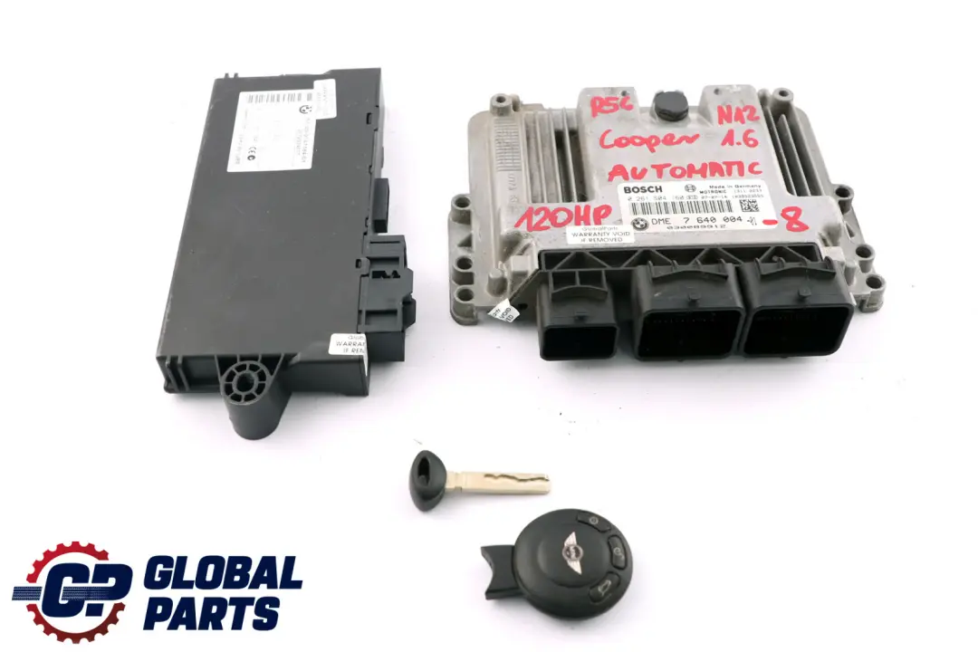 BMW Mini Cooper R55 R56 Petrol N12 1.6 ECU Kit DME CAS3 + Key Automatic - SKU 7640004-8 - Part number 7640004