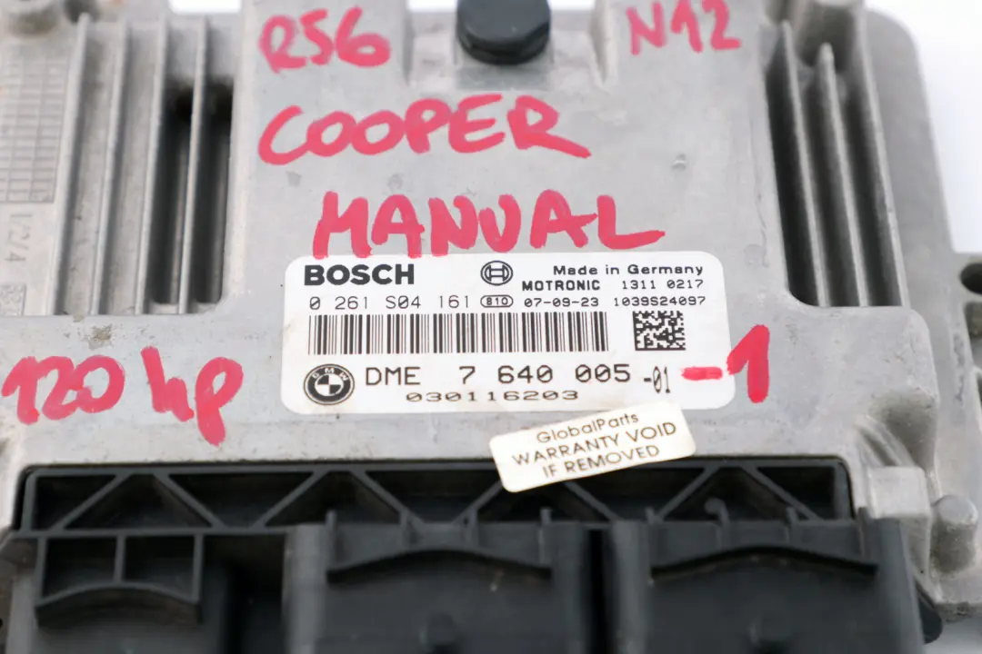 Mini Cooper R55 R56 N12 1.6 120HP Gasolina Kit ECU DME CAS3 Clave - SKU 7640005-1 - Número de pieza 7640005