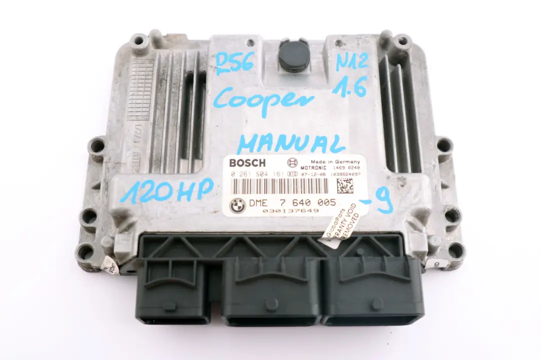 BMW Mini Cooper R56 N12 1.6 120HP Steuergerät DME CAS 3 + 2 Schlüssel - SKU 7640005-9 - Teilenummer 7640005