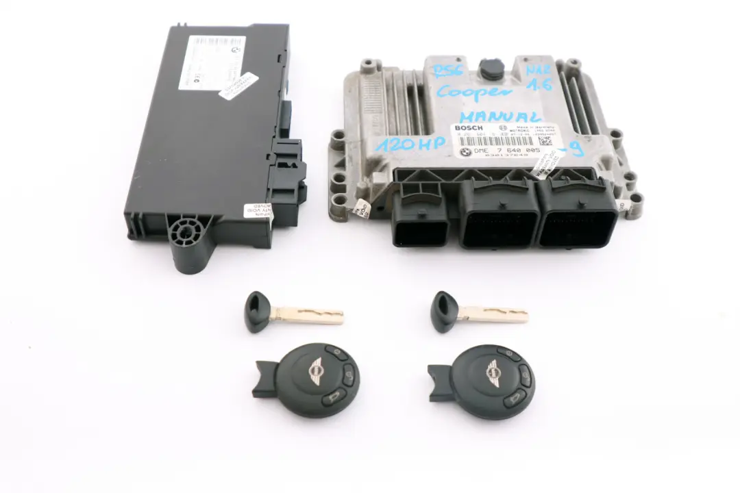 120HP Petrol ECU Kit DME CAS3 Keys Manual to BMW Mini Cooper R56 N12 1.6 with Part number 7640005 BMW Mini Cooper R56 N12 1.6 120HP Petrol ECU Kit DME CAS3 Keys Manual - SKU 7640005-9 - Part number 7640005