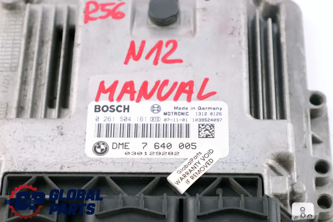 DME Unité contrôle du moteur ECU pour Mini Cooper R55 R56 R57 Petrol N12 à propos du numéro de pièce 7640005 Mini Cooper R55 R56 R57 Petrol N12 DME Unité contrôle du moteur ECU - SKU 7640005 - Numéro de pièce 7640005