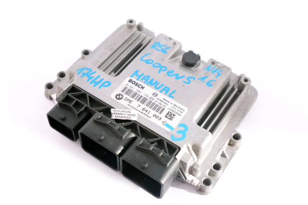 Mini Cooper S R55 R56 R57 N14 1.6 ECU Unità Controllo Base DME Manuale - SKU 7641003-3 - Numero di parte 7641003